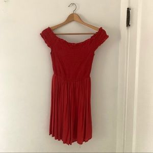 Red Off The Shoulder Sun Dress